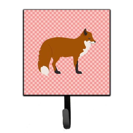 Carolines Treasures Red Fox Pink Check Leash or Key Holder BB7876SH4